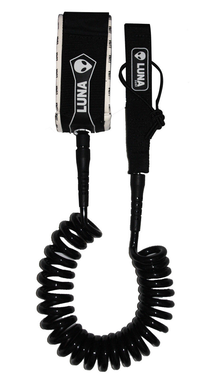 Luna Coiled SUP leash 10ft Black