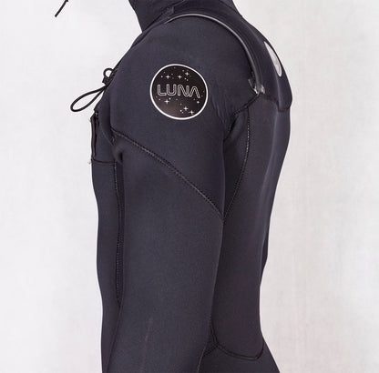 Metallic silver logo all 4mm winter wetsuit men